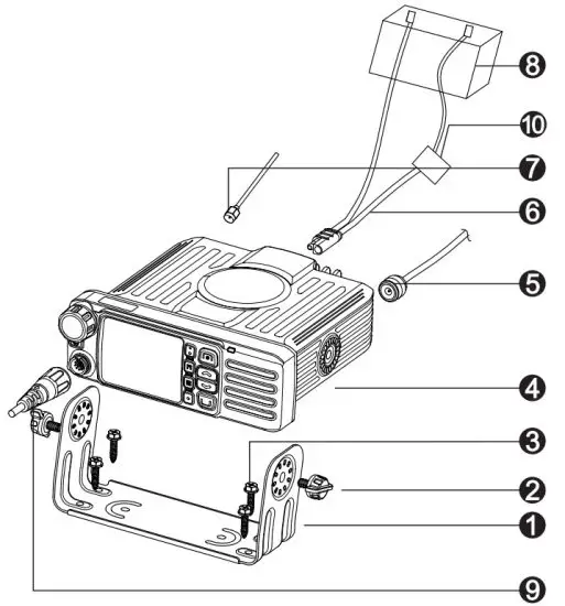 EXCERA EM8100 U1 DMR Mobile Radio - Drawing