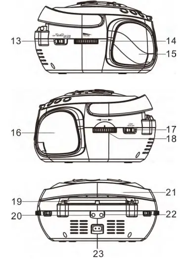 auna US 10029813 Boombox with CD - CONTROLS 1