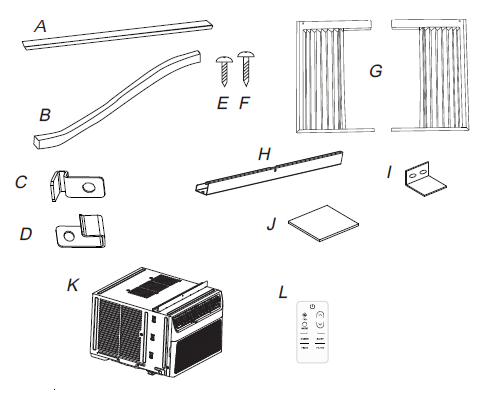 EQK 5000 BTU Electronic Window Air Conditioner FIG 3