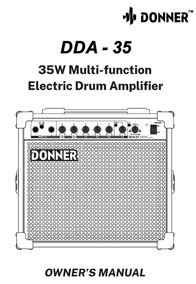 DONNER DDA-35 35W Multi-Function Electric Drum Amplifier Owner's Manual
