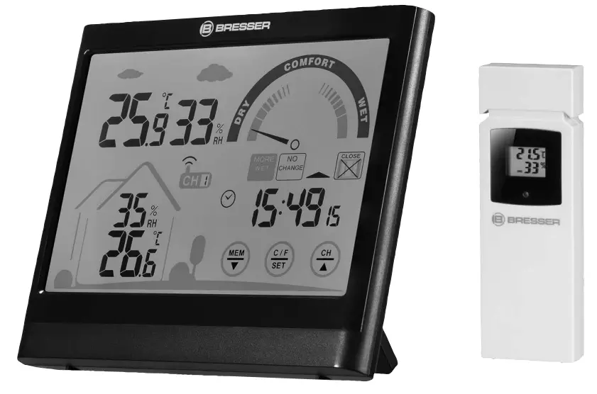 BRESSER 7007402 VentAir Thermo Hygrometer with Ventilation Notification