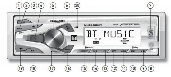 Dual AM FM Stereo Radio Bluetooth Control Locations