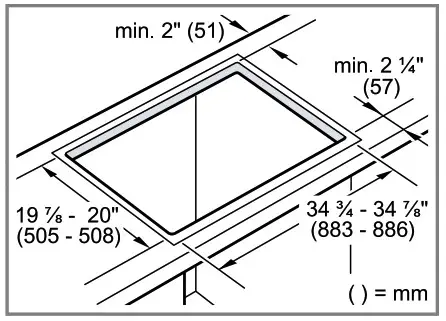 BOSCH 500 Series NET8069SUC Electric Cooktop - Cutout dimensions 3