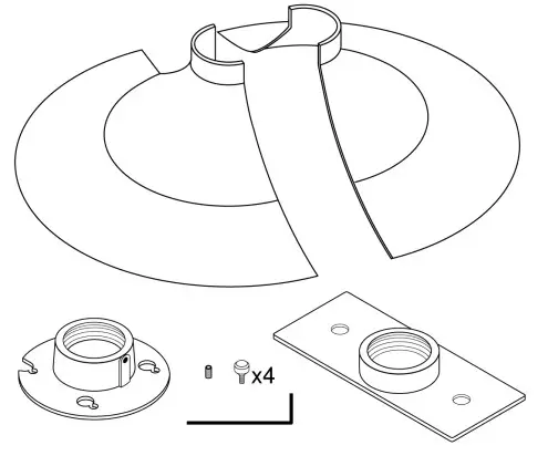 SHURE A900 PM Pole Mount Kit for Ceiling Array Microphones - A900-R-PM kit