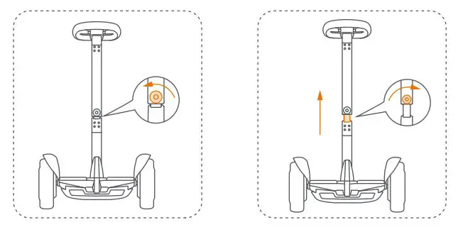 ninebot Electric Scooter with LED Light, Powerful and Portable User Manual - Adjust the Height