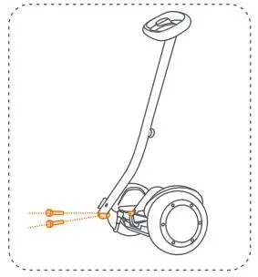 ninebot Electric Scooter with LED Light, Powerful and Portable User Manual - Insert the LeanSteer into the vehicle body