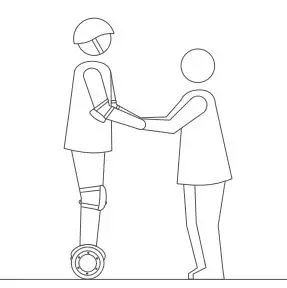 ninebot Electric Scooter with LED Light, Powerful and Portable User Manual - Stand with your weight evenly distributed on both feet and relax