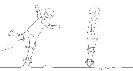 ninebot Electric Scooter with LED Light, Powerful and Portable User Manual - When traversing small bumps or uneven terrain, maintain a moderate speed