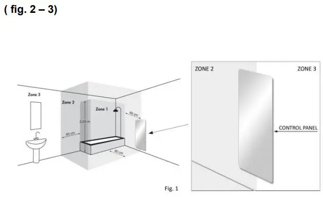 Towelrads Vetro Electric Glass Infrared Designer Radiator 1063 x 532mm Instruction Manual - Fig. 2,3