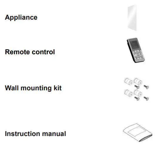 Towelrads Vetro Electric Glass Infrared Designer Radiator 1063 x 532mm Instruction Manual - Package content