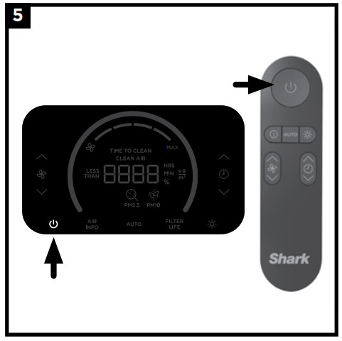 Shark Air Purifier 4 -- Set up the unit upright on a level floor-