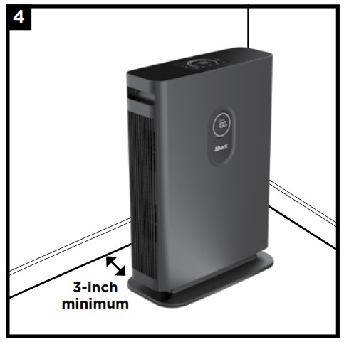 Shark Air Purifier 4 -- Set up the unit upright on a level floor