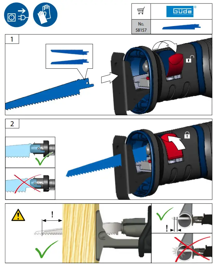 Gude USS 1050 R Electric Sabre Saw - figure 2