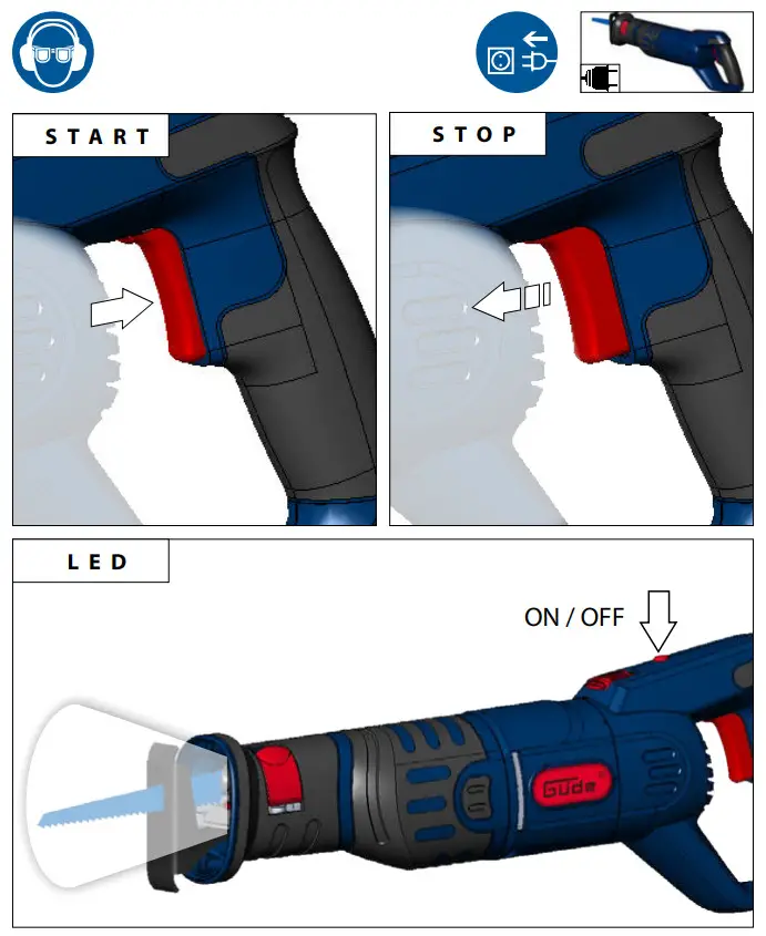 Gude USS 1050 R Electric Sabre Saw - figure 6