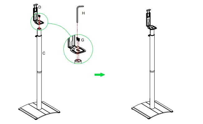 Mounting-Dream-Speaker-Stand=-for-SONOS-ONE-ONE-SL-Play1-Height-Adjustable-FIG-7