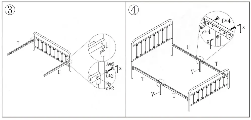 Yaheetech-634F-52-4-in-W-Full-Zize-Victorian-Vintage-Style-Platform-Bed-Frame-FIG-3