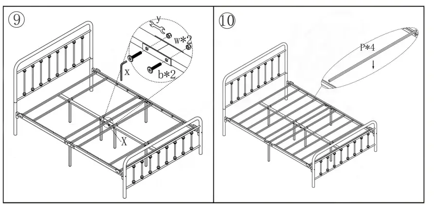 Yaheetech-634F-52-4-in-W-Full-Zize-Victorian-Vintage-Style-Platform-Bed-Frame-FIG-6