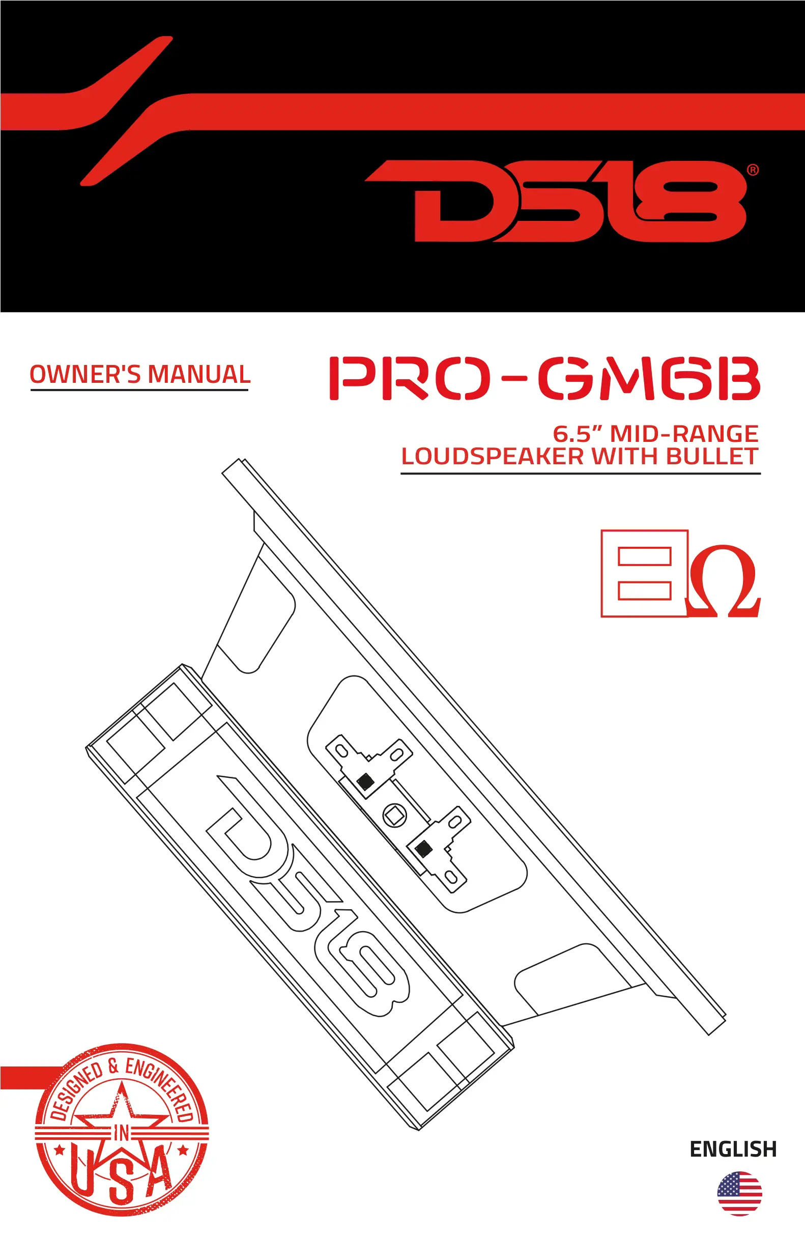 DS18 PRO-GM6B 6.5-Inch Mid-Range Loudspeaker with Bullet Owner's Manual