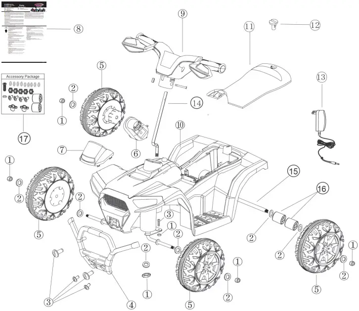 JAMARA 460865 Ride On Mini Quad Runty Kids Toys - fig 1