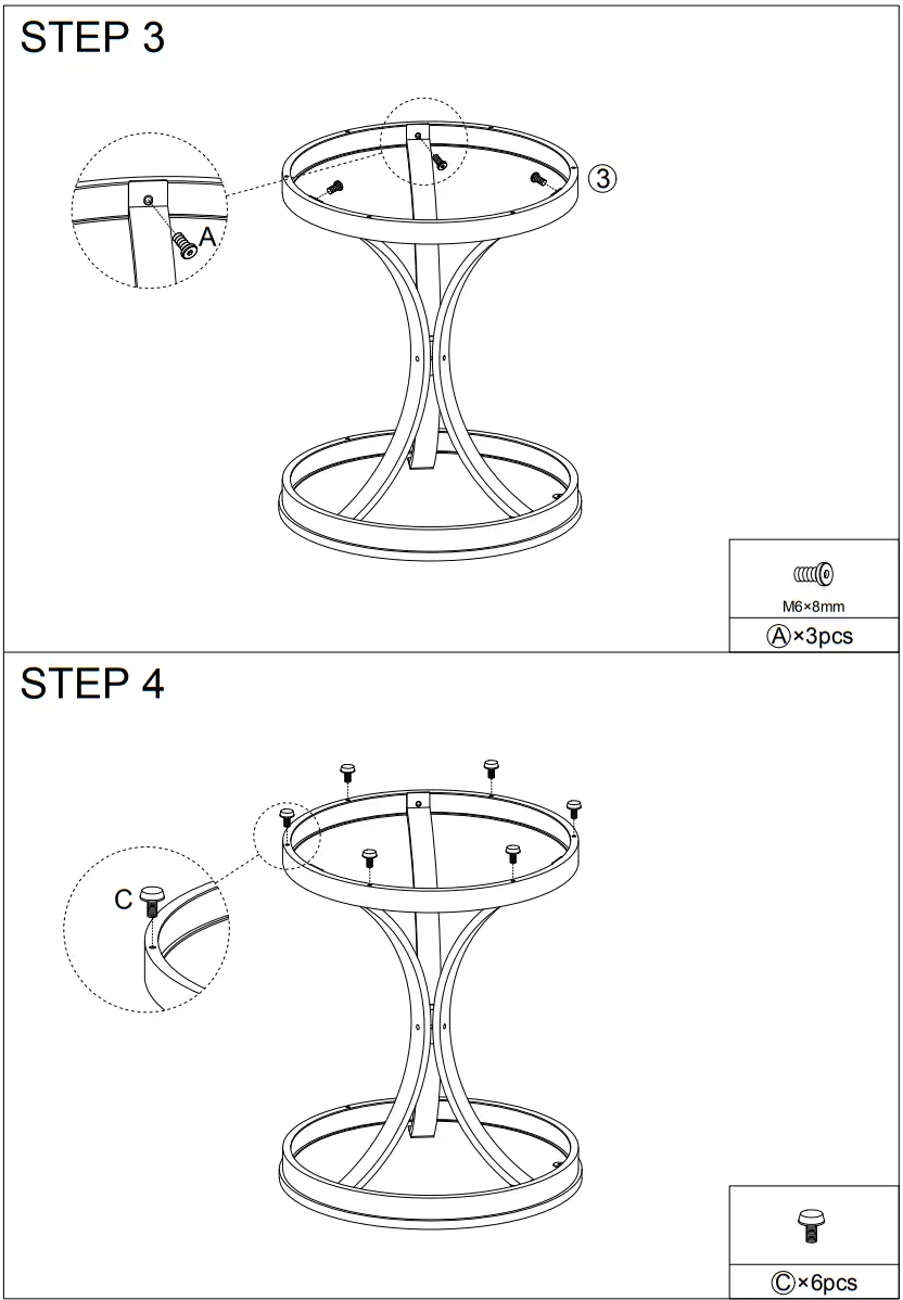 BYBLIGHT BB F1550DT Round Wood End Table - fig 1