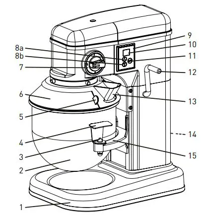 HENDI Heavy Duty Mixer – 7 Liter 222829 User Manual - Overvview