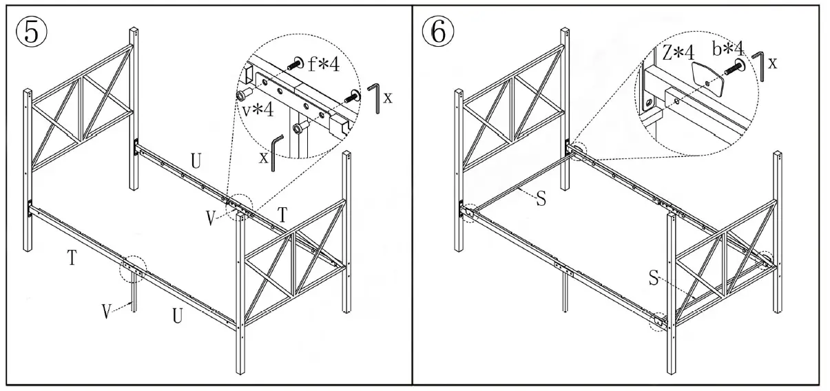WestSky-747E-BK-Modern-Black-Frame-Meta-Twin-Size-Canopy-Bed-FIG-4