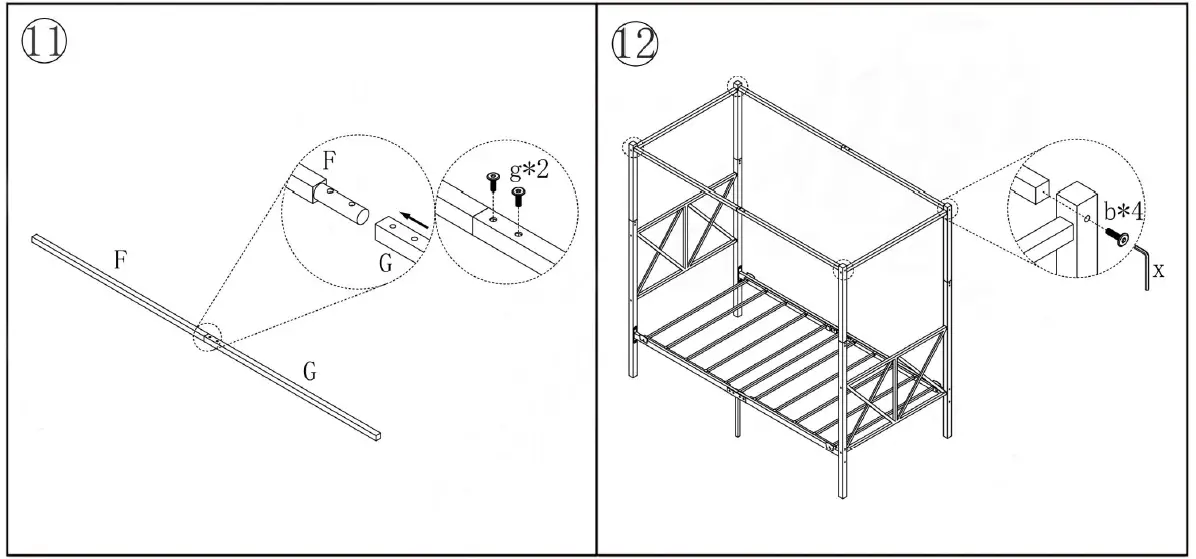 WestSky-747E-BK-Modern-Black-Frame-Meta-Twin-Size-Canopy-Bed-FIG-7