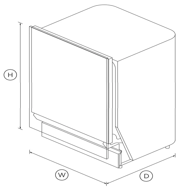 FISHER PAYKEL DW24U6I1 Integrated Dishwasher 24 Sanitize - DIMENSIONS