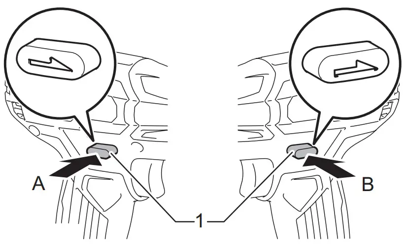 makita XDT15 Cordless Impact - Reversing switch action