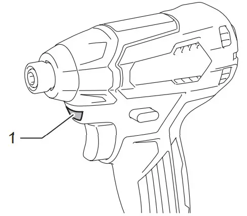 makita XDT15 Cordless Impact - light directly