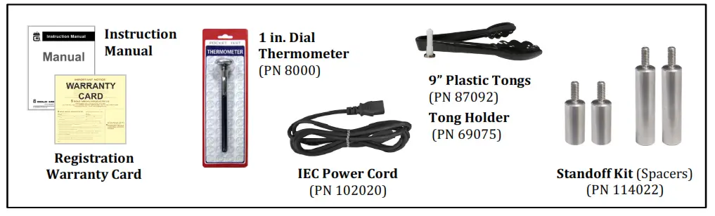 GOLD MEDAL Hot Diggity Pro Series Roller Grills - Items Included with this Unit