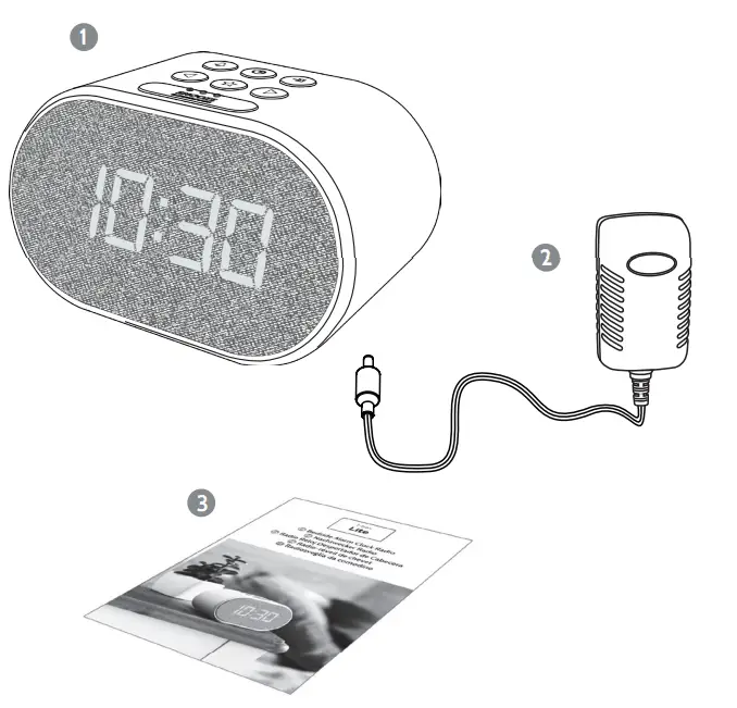 I-BOX 79264PI-17 Bedside Non-Ticking LED Backlit Alarm Clock-1