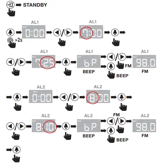 I-BOX 79264PI-17 Bedside Non-Ticking LED Backlit Alarm Clock-13