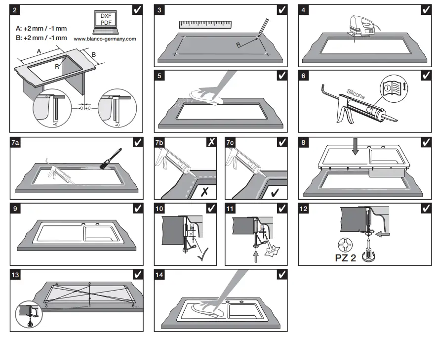 BLANCO CLASSIMO-IF Stainless Steel Brushed Finish Washbasin - fig 4