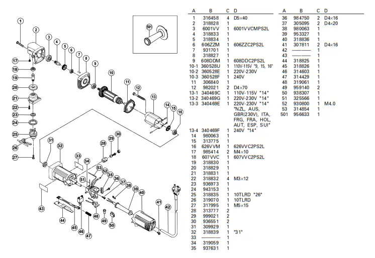 HiKOKI D 10YB Angle Drill - fig 222