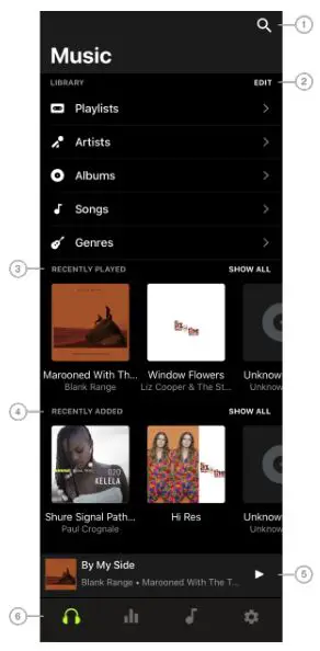 ShurePlus PLAY Mobile Listening App - The Music Tab