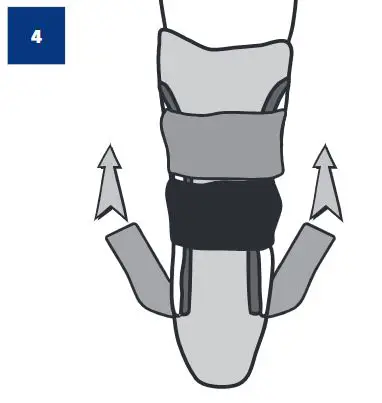 DJO Surround Ankle Brace Instruction Manual - If necessary, adjust the heel pad with the vertical side straps while the brace is on