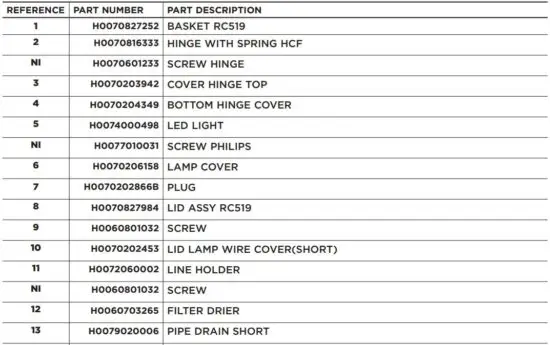 FIG 4 FREEZER COMPONENTS