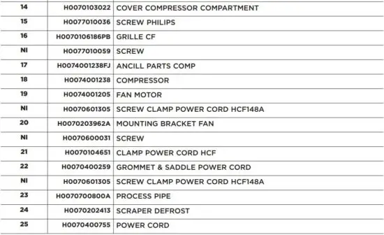 FIG 5 FREEZER COMPONENTS