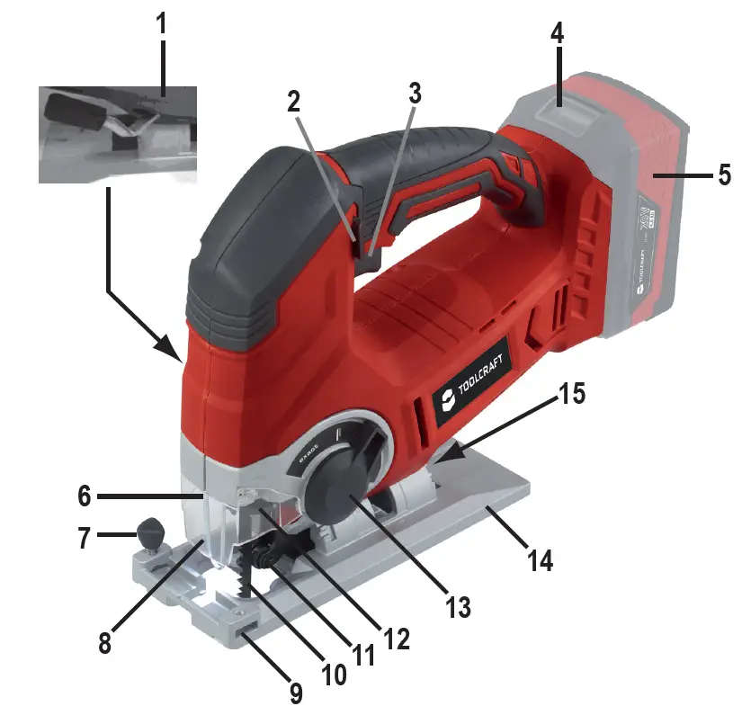 TOOLCRAFT 2489339 Cordless Jigsaw AST-65 3