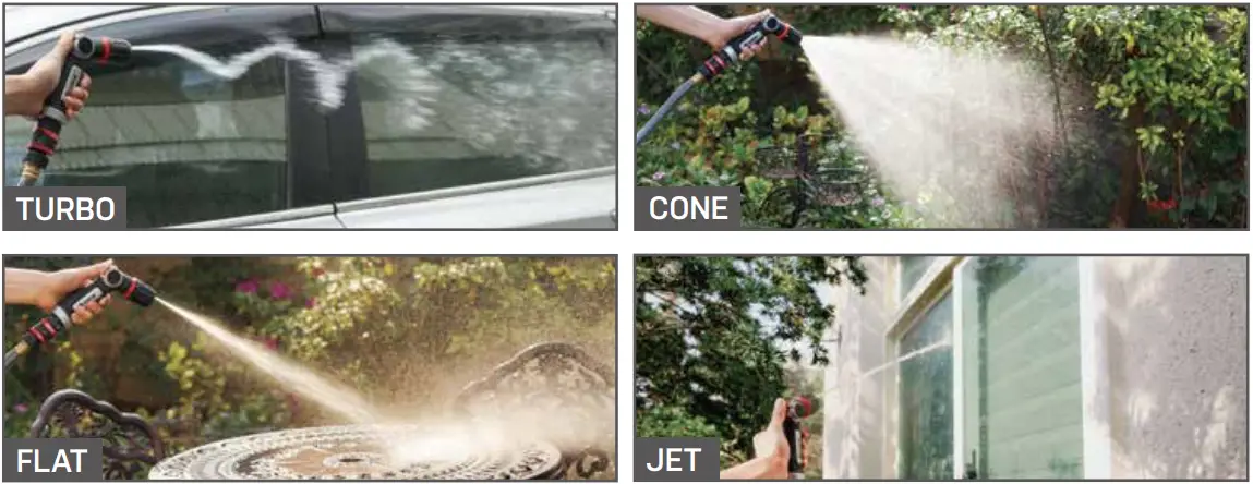 EDEN 94827 AMZ Pro Metal Thumb Control 4 Pattern Turbo Nozzle - fig