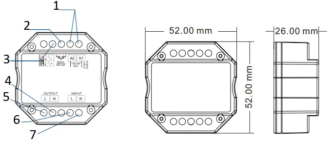 SKYDANCE S1-B+R11 AC Triac RF plus Push Dimmer Kit A01
