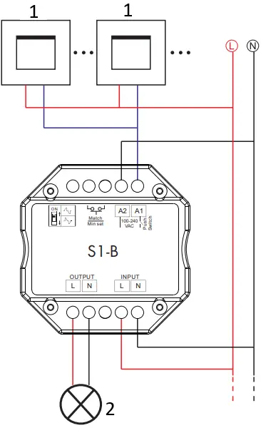 SKYDANCE S1-B+R11 AC Triac RF plus Push Dimmer Kit A04