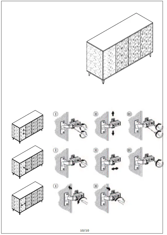 FUFU&GAGA LJY-KF020283-01 4-Door Storage Dining Buffet 8