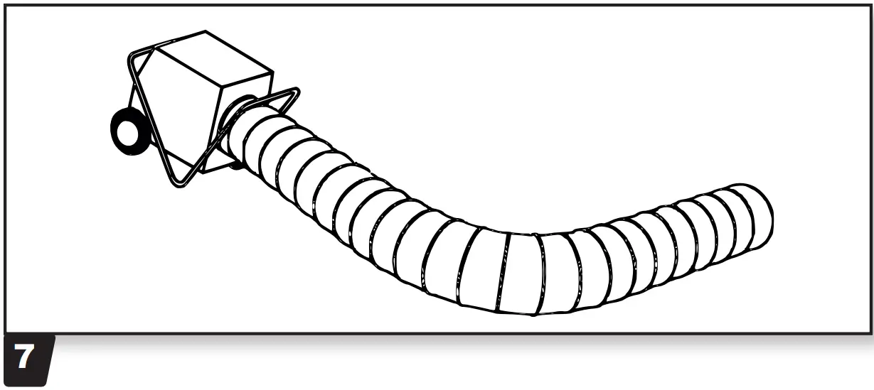 WORK WITH THE HOSE DISTRIBUTING HOT AIR