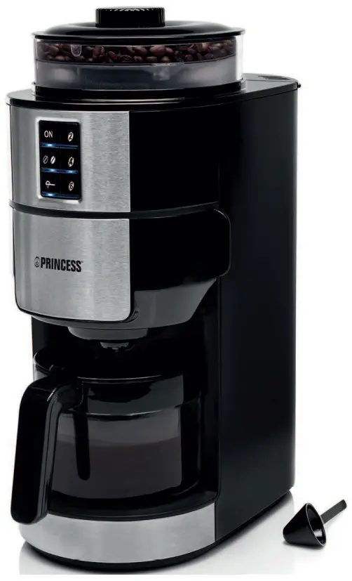 PRINCESS 01 249408 01 001 Grind and Brew Coffee Maker Compact Deluxe