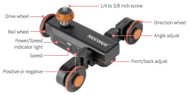 NEEWER-DL100-3-Wheels-3-Speed-Wireless-Video-Camera-Autodolly-with-Remote-Control-FIG-2