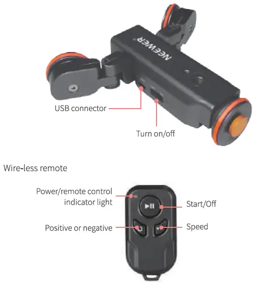 NEEWER-DL100-3-Wheels-3-Speed-Wireless-Video-Camera-Autodolly-with-Remote-Control-FIG-3