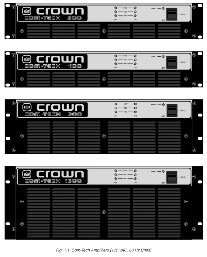Crown Com-Tech 200 Stereo Power Amplfiier - Fig. 1.1