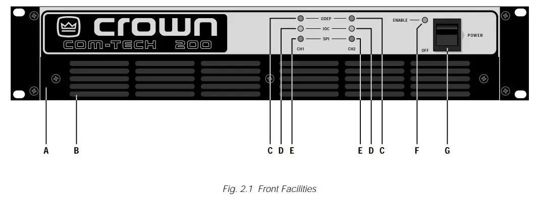 Crown Com-Tech 200 Stereo Power Amplfiier - Fig. 2.1